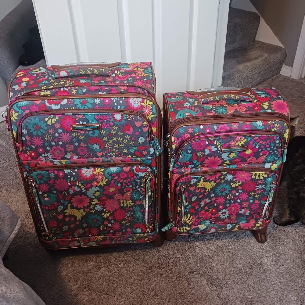Floral Patterned Luggage Set